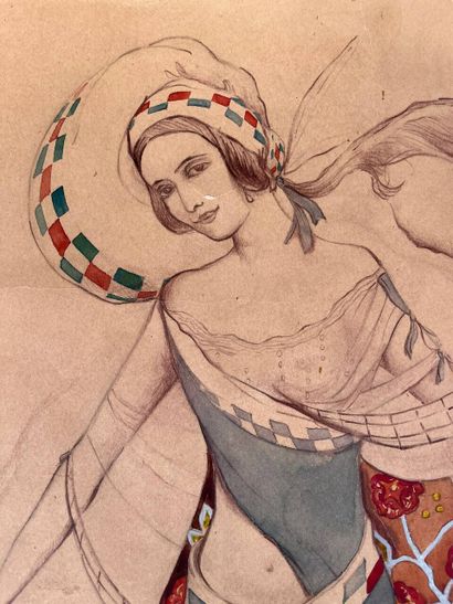 Léon BAKST (1866-1924)
Danseuse au foulard...