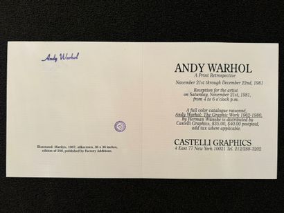 Andy WARHOL (1928-1987), d'après
Marilyn»...