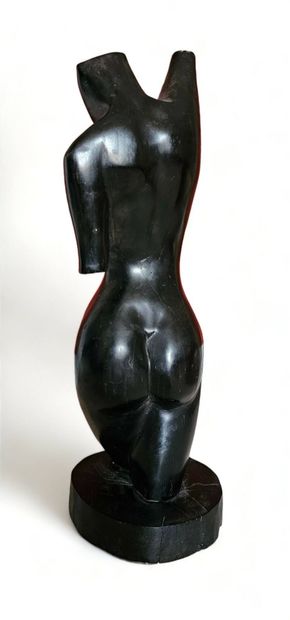 Sculpture anthropomorphe en ébène, taille...