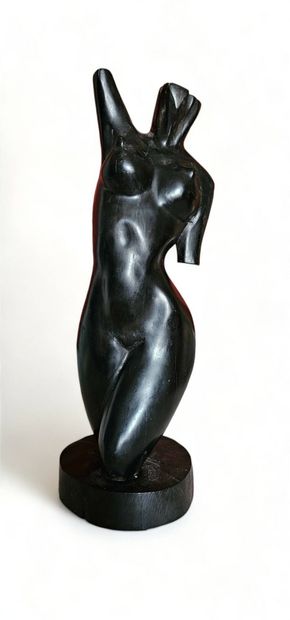 Sculpture anthropomorphe en ébène, taille...