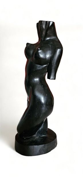 Sculpture anthropomorphe en ébène, taille...