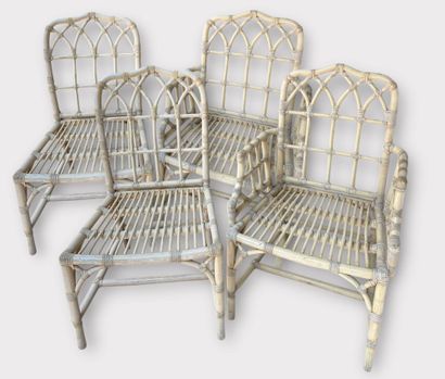 Rattan set including a pair of armchairs...