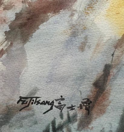FU Ji Tsang (1958)
Setting sun on the peaks
Watercolor...