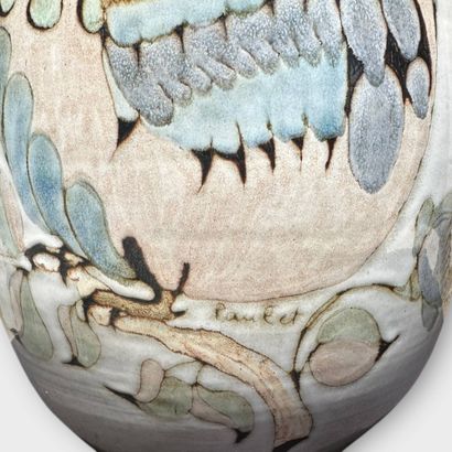 PAULET
Celadon-glazed terra cotta vase decorated...