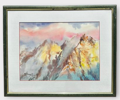 FU Ji Tsang (1958)
Setting sun on the peaks
Watercolor...