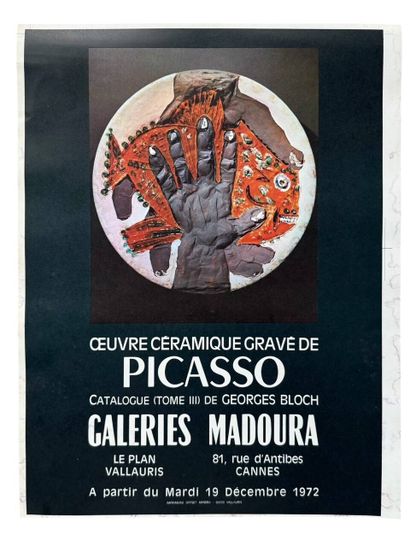 Poster of Pablo Picasso's engraved ceramic...