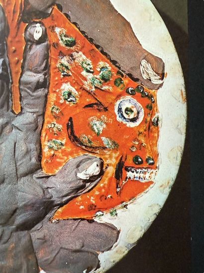 Poster of Pablo Picasso's engraved ceramic...