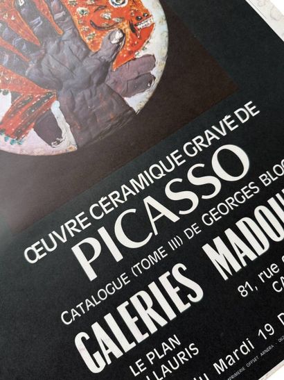 Poster of Pablo Picasso's engraved ceramic...