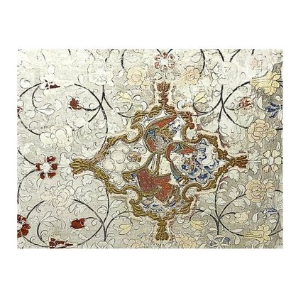 Polychrome and gold mural fresco decorated...