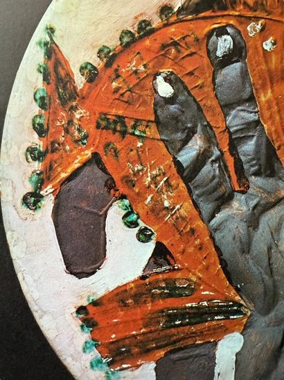 Poster of Pablo Picasso's engraved ceramic...