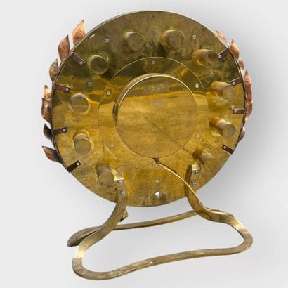 Circular ten-light table mirror, surrounded...
