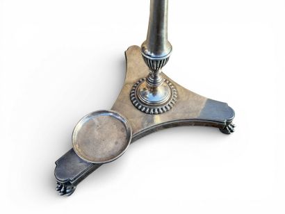 Tripod silver-plated metal rod holder decorated...