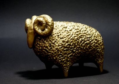 RUCHOS (XXth)
The ram
Bronze with golden...