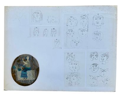 Roger CAPRON (1922-2006) 
Various portraits
Collage...