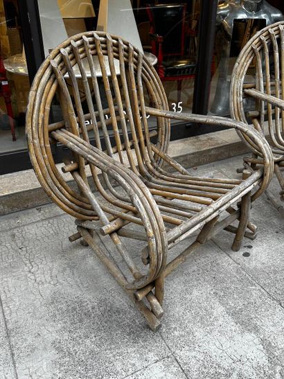 Travail français, vers 1960
Ensemble en bambou...