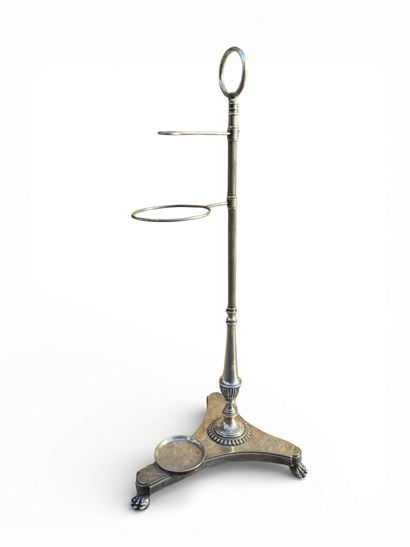 Tripod silver-plated metal rod holder decorated...