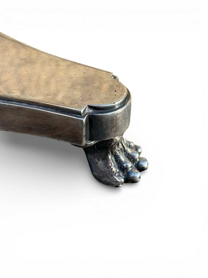 Tripod silver-plated metal rod holder decorated...