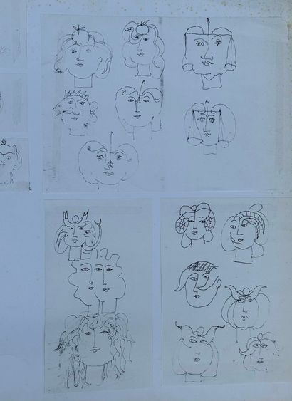 Roger CAPRON (1922-2006) 
Various portraits
Collage...
