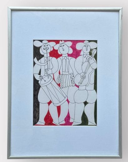 Roger CAPRON (1922-2006) 
Three musicians
Ink...