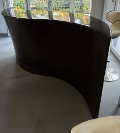 Large custom-made polymorphic bar in brown-tinted...