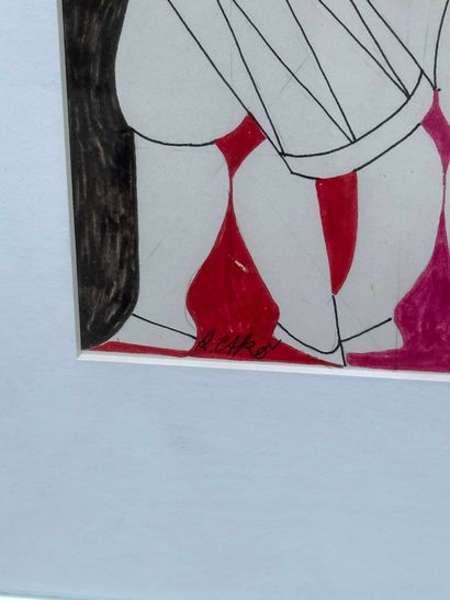 Roger CAPRON (1922-2006) 
Three musicians
Ink...