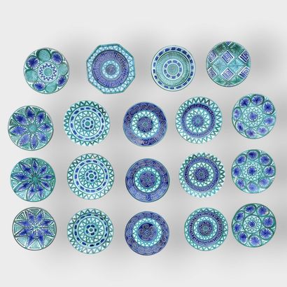 Robert PICAULT (1919-2000) 
Set of 18 plates...