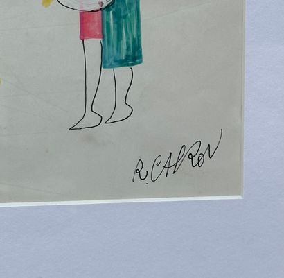 Roger CAPRON (1922-2006) 
Characters
Drawing-Watercolor,...