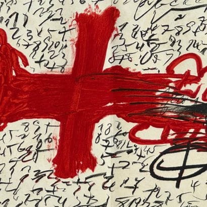 Antoni TAPIES (1923-2012).
Leg and figures.
Color...