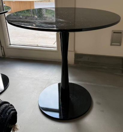 Small black side table with lacquered wood...