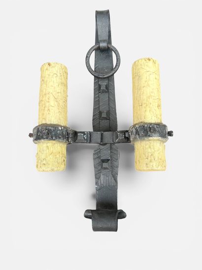 FERRO ART - Spanish work
Pair of two-light...