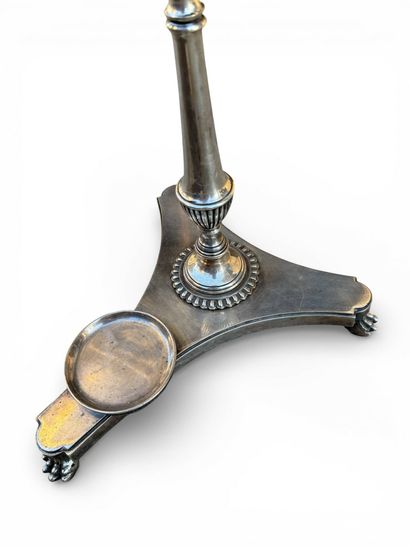 Tripod silver-plated metal rod holder decorated...