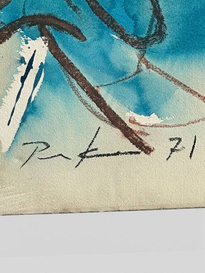 Bill PARKER (1922-2009) 
Composition in blue...