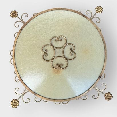 Two-light fiberglass and plexiglass drum-shaped...
