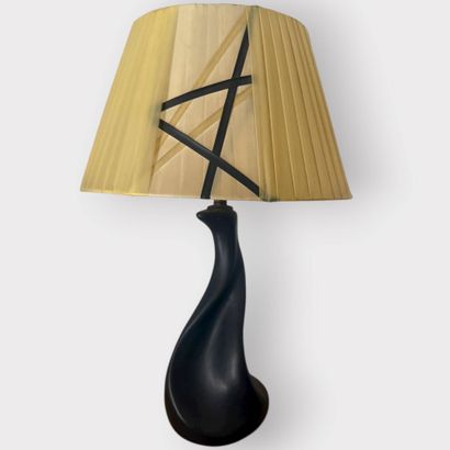Lamp with black ceramic shade and base.
H....