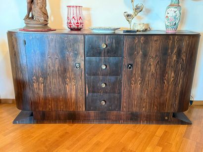 Low buffet in macassar wood veneer opening...