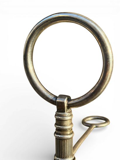 Tripod silver-plated metal rod holder decorated...