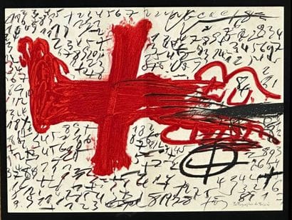 Antoni TAPIES (1923-2012).
Leg and figures.
Color...