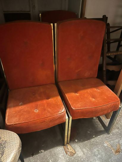 French work, 1970s
Suite of 4 chairs with...