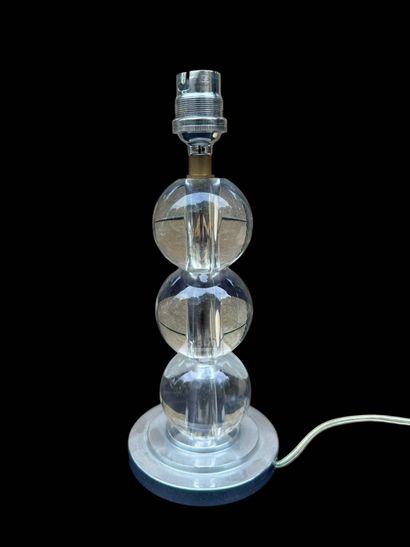 Lamp base with 3 glass spheres 
In the Adnet...