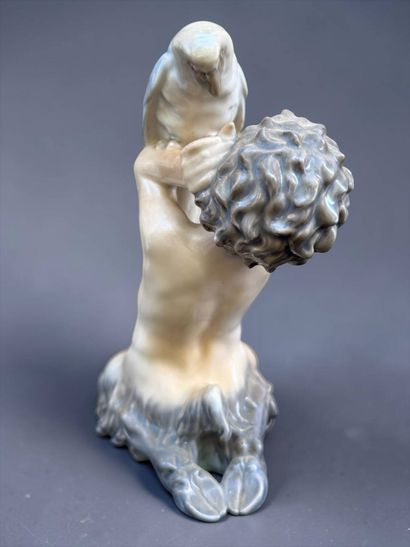 ROYAL COPENHAGEN 
Faun and parakeet subject...