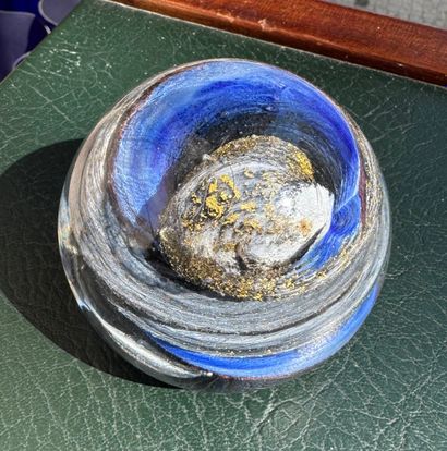 NOVARO
Blue glass paperweight
Signed and...