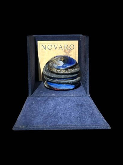 NOVARO
Blue glass paperweight
Signed and...