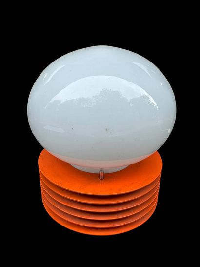 TRONCONI 
Italian lamp in white glass and...