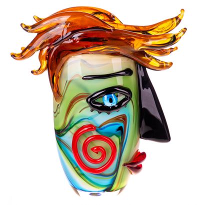 MURANO
Large modernist vase with the face...