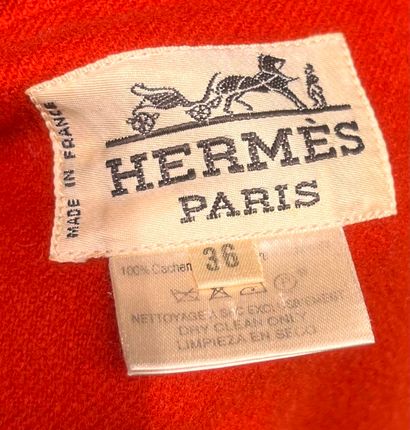 HERMÈS
Carmine cashmere cross-buttoned coat...