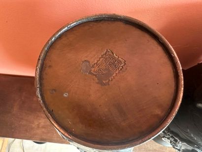 Pair of bronze vases with applied bird design
Mark...