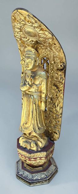 Asian divinity in carved and gilded wood
Height:...