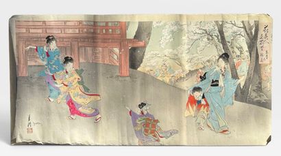 Lot of 7 Japanese prints including :
-A print...