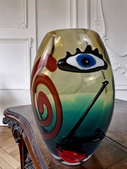 MURANO
Large modernist vase with stylized...