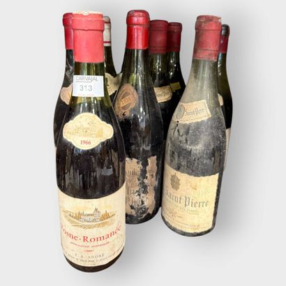 Batch of 10 Bottles -
3x Vosne Romanée 1966...